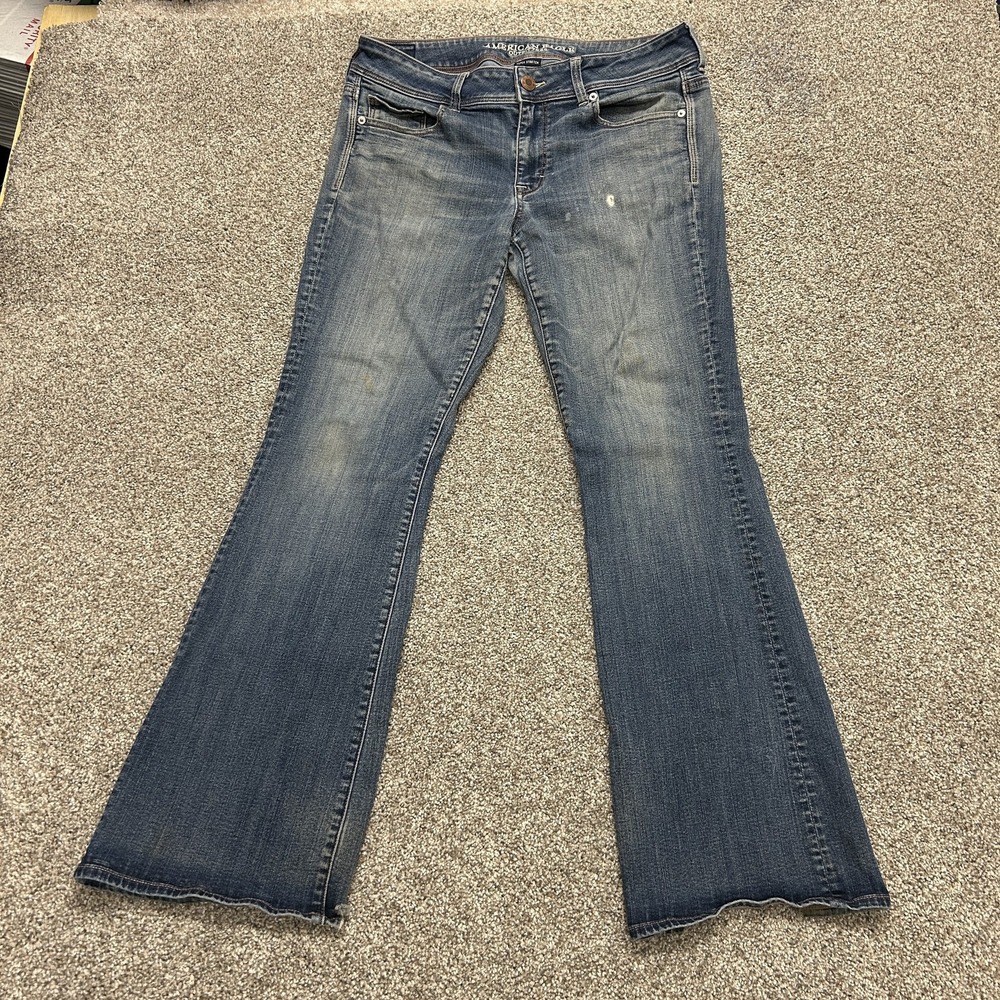 American Eagle Outfitters Kick Boot Jeans Womens 12 Medium Wash Stretch Denim